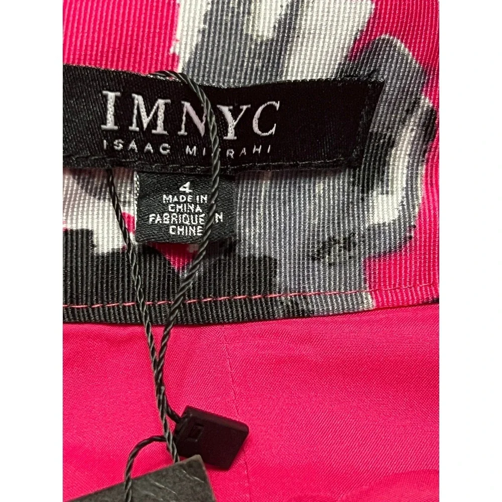 Isaac Mizrahi IMNYC Top Skirt Set Womens S/4 Pink Black Floral Garden Party Bold